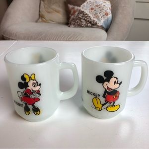 Fire King Anchor Hocking Disney Mickey Mouse Milk Glass 9oz Coffee Mug Cup Pepsi